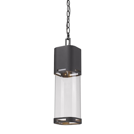 Z-Lite Lestat 1 Light Outdoor Chain Light, Black & Clear 562CHB-BK-LED